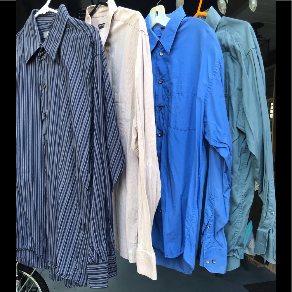 KENNETH COLE  4 pcs for $35 mens shirts All size L ,34-35 ,neck size 16- 16 1/2